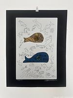 Front view of entire unframed etching showing imagery, numbering and signature