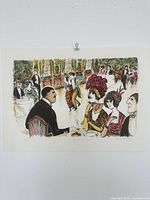 Front view of entire unframed lithograph showing image, margins, signature and numbering