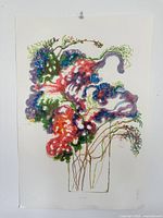 Full view of signed numbered lithograph on cream sheet