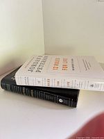 Both hardcover books stacked, showing jackets