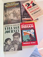 Top-down view of all five books showing front covers