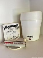 Yogourmet Multi electric yogurt maker base, instruction manual, thermometer in box