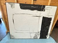 Front view of entire painting showing abstract design and frame