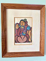Framed signed print overall view