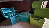 Group shot of all baskets showing colors, styles, and sizes