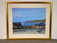 Framed painting front view showing full artwork and frame