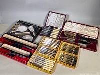 Overview of all boxed cutlery and dresser set