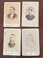 Group shot of all four cabinet cards
