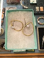 Earrings in box showing overall design
