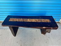 full view of wood bench