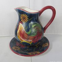 Pitcher on plate showing full design