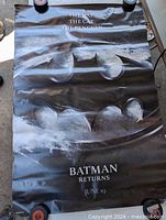 Full view of rolled Batman Returns poster showing overall artwork and condition