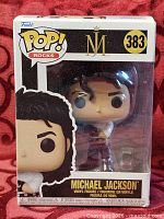 Front view of boxed Funko Pop Rocks Michael Jackson #383