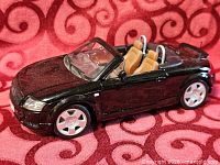 Left front side view of the die-cast Audi TT Roadster