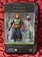 Front of sealed Star Wars Black Series Boba Fett (Throne Room) box showing figure and accessories