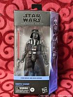 Front view of boxed Darth Vader Black Series figure