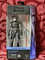 Front view of sealed Star Wars The Black Series Fifth Brother figure in box