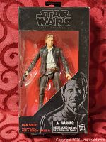 Front view of sealed Star Wars The Black Series Han Solo Figure #18 box