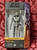 Front angled view of boxed New Republic Security Droid figure showing entire package