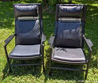 Front view of both Structube armchairs showing overall design and condition