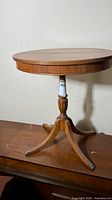 Full view of round pedestal table