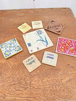 Full set of eight items arranged on tabletop