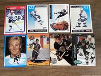 All eight Wayne Gretzky cards front view