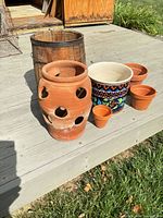 Group view of all six planters on deck