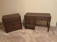Desk and dresser side by side