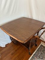 Top view of serving cart with leaves raised