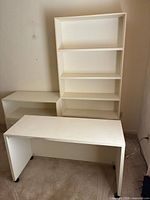 three white furniture pieces together
