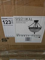 Box label showing Murray Feiss SF221WAL model and bulb information