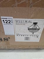 Box label showing model SF221WAL and brand
