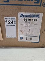 Box front with Sea Gull Lighting label and model 6610-185