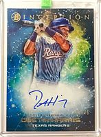 Full view of signed Dustin Harris Bowman Inception card in plastic holder