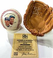 Baseball, glove and COA overview
