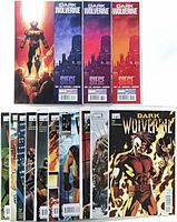 Front covers of Dark Wolverine Siege variant issues #82-84 on top row with additional issues displayed beneath