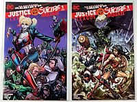 Both variant cover comics side by side showing fronts