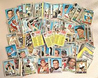 Wide view of entire 161-card lot spread showing player, team and checklist cards