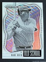 Front of 2021 Panini Prizm Old School Babe Ruth card showing holographic design