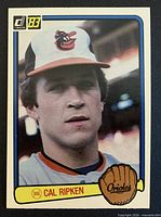 Front of 1983 Donruss Cal Ripken Jr. card #279