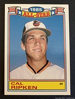 Front of 1986 Topps Cal Ripken Jr All-Star Game card