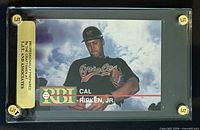 Front of Cal Ripken Jr. RBI Magazine card in screw-down case