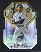 Front of the Derek Jeter 2022 Topps Diamond Greats Die Cut card