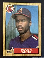 Front of 1987 Topps Devon White rookie card #139