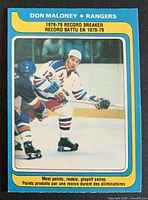 Front of Don Maloney O-Pee-Chee Record Breaker card
