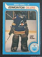 Front of 1979-80 O-Pee-Chee Doug Favell card showing player image and card design