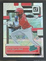 Front of Elly De La Cruz 2022 Donruss Rapture Rated Prospect card #RP-6