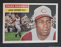 Front of 2021 Topps Frank Robinson Cards That Never Were #CNW-5 showing portrait and action image