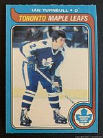 Front of Ian Turnbull O-Pee-Chee card showing player image and team name
